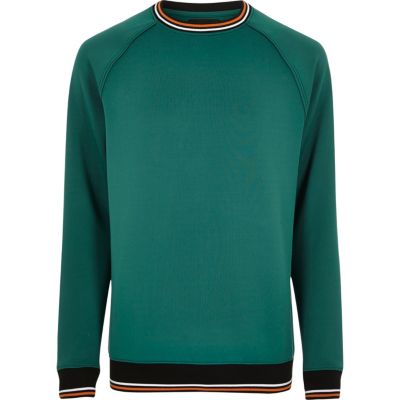 Green sporty tipped sweatshirt